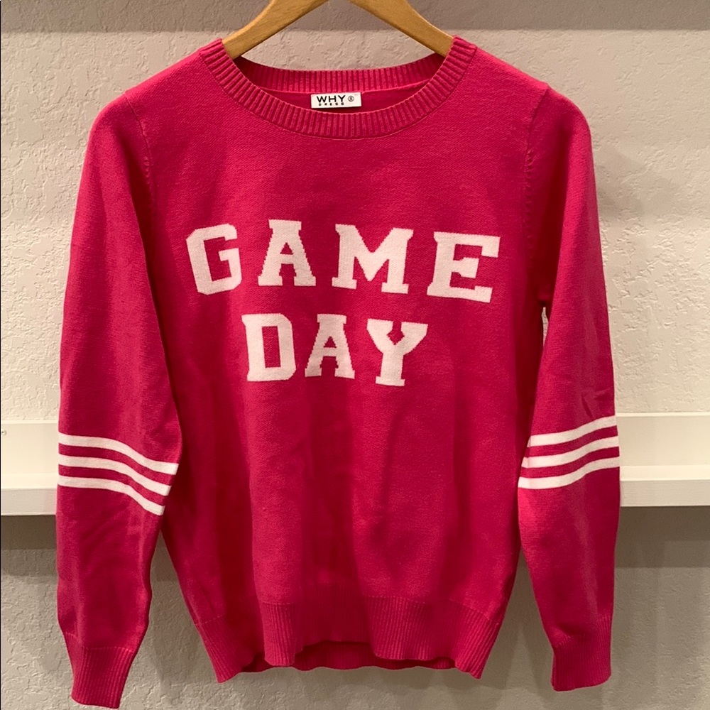 Women's Pink GAME DAY Crew Neck Sweater, NWOT